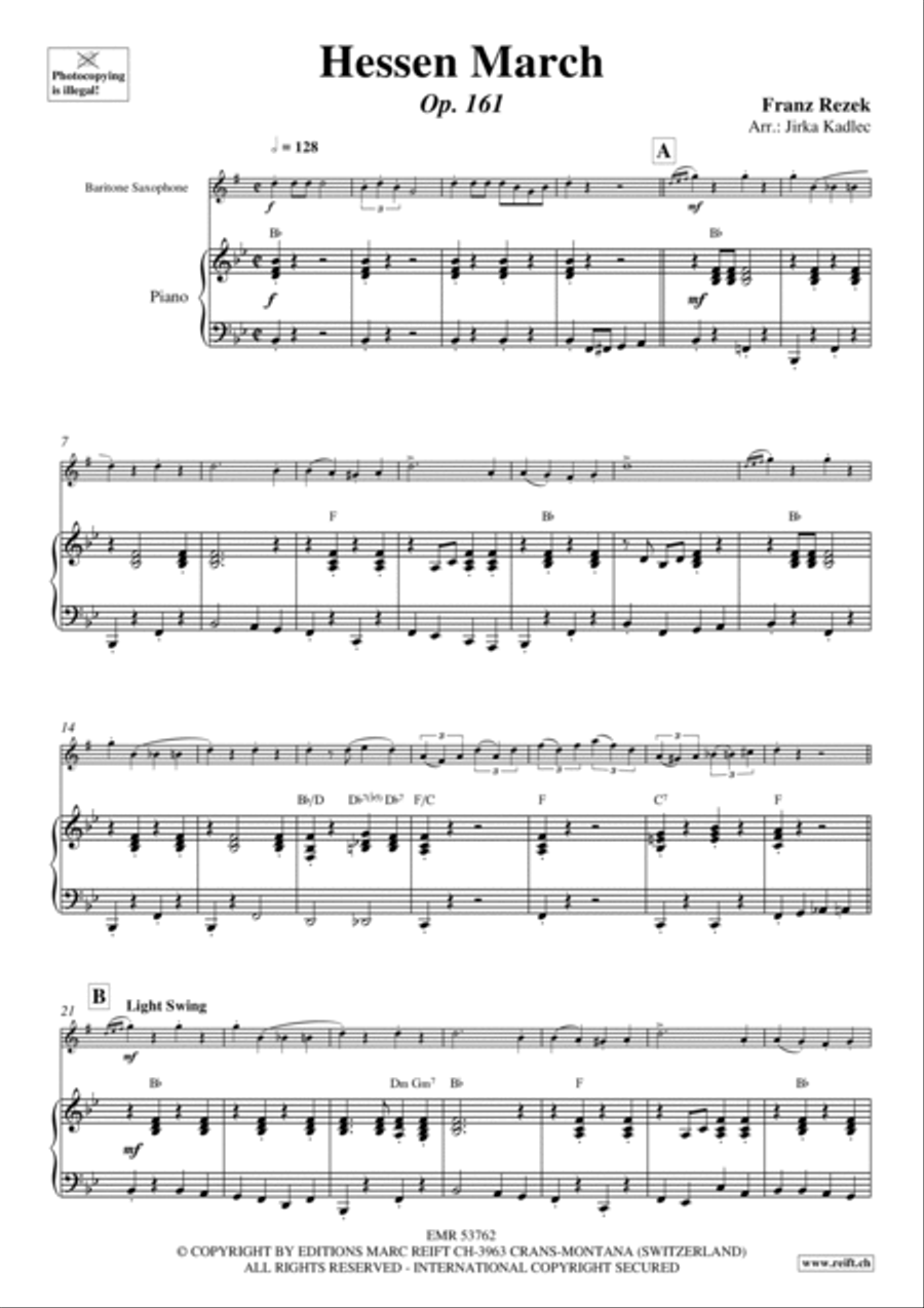 Hessen March Baritone Saxophone scores gallery preview page 4