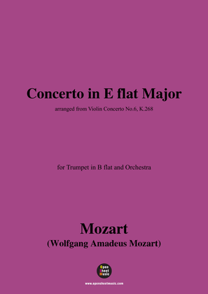 Book cover for W. A. Mozart-Concerto in E flat Major,for Trumpet in B flat and Orchestra
