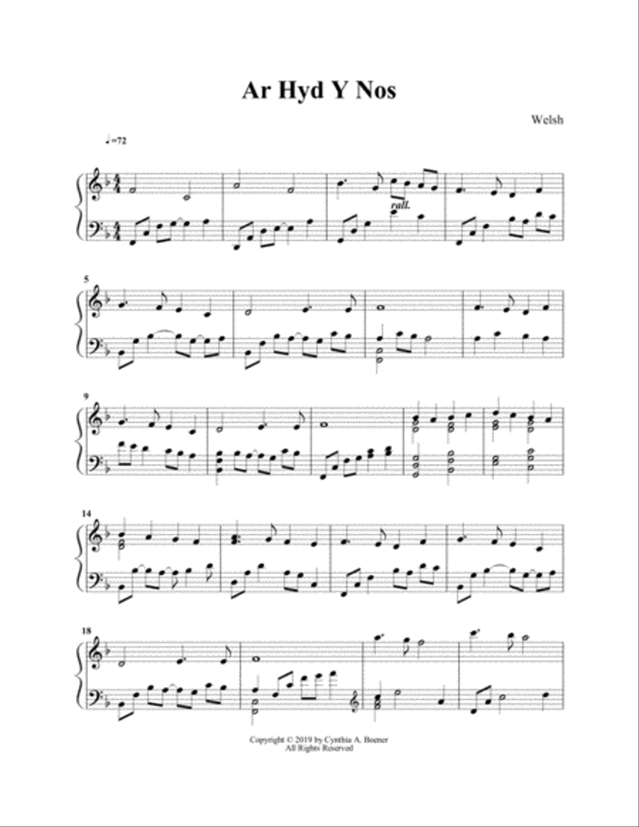 Ar Hyd Y Nos Ar Hyd Y Nos Harp scores gallery preview page 1