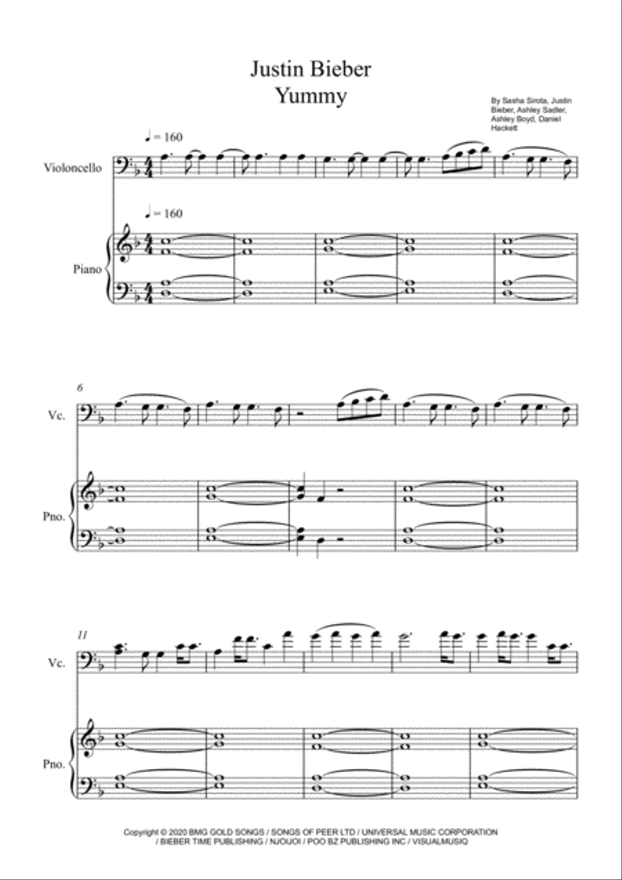 Yummy Yummy Piano scores gallery preview page 1