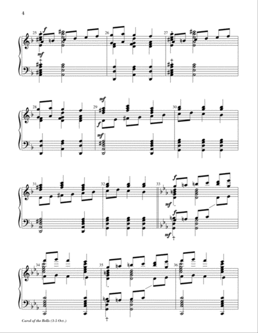 Carol of the Bells Carol of the Bells 5-Octaves scores gallery preview page 4