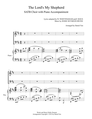 "The Lord's My Shepherd" for SATB Choir with Piano Accompaniment