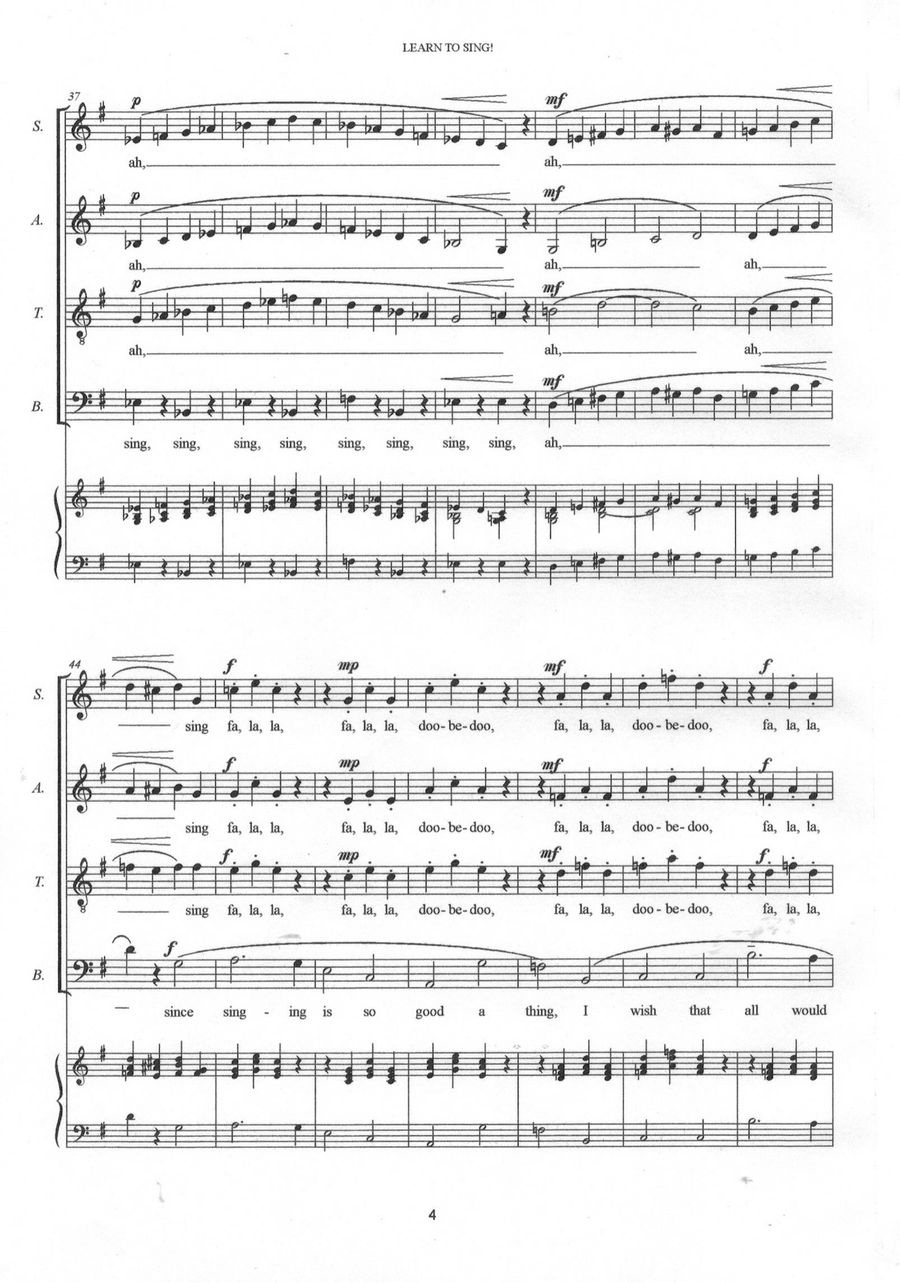 Learn to Sing! (SATB unaccompanied)