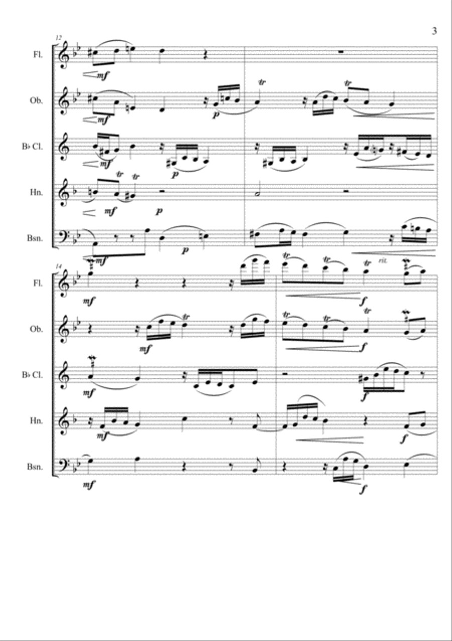 Farnaby Suite Farnaby Suite Woodwind Quintet scores gallery preview page 3