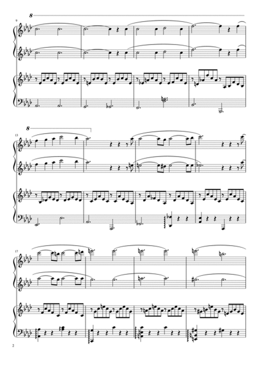 "Liebestraum No. 3" Piano 4 hands, teacher and student ver. 