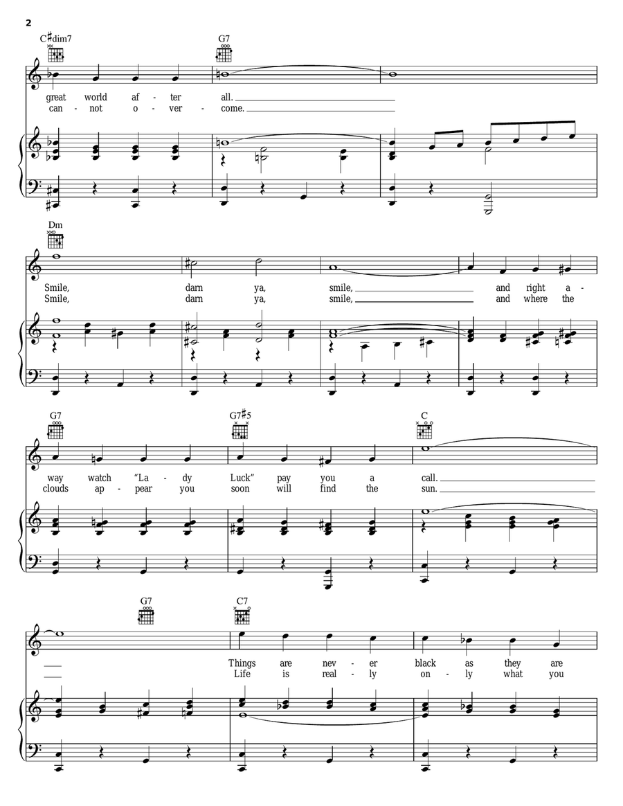 Smile, Darn Ya, Smile Smile, Darn Ya, Smile Piano, Vocal, Guitar scores gallery preview page 2