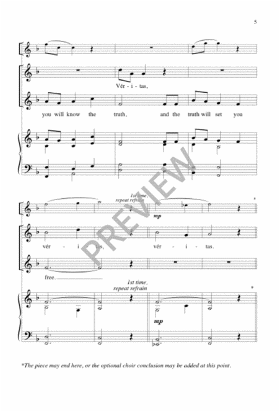 The Truth Will Set You Free Unison Choir scores gallery preview page 5