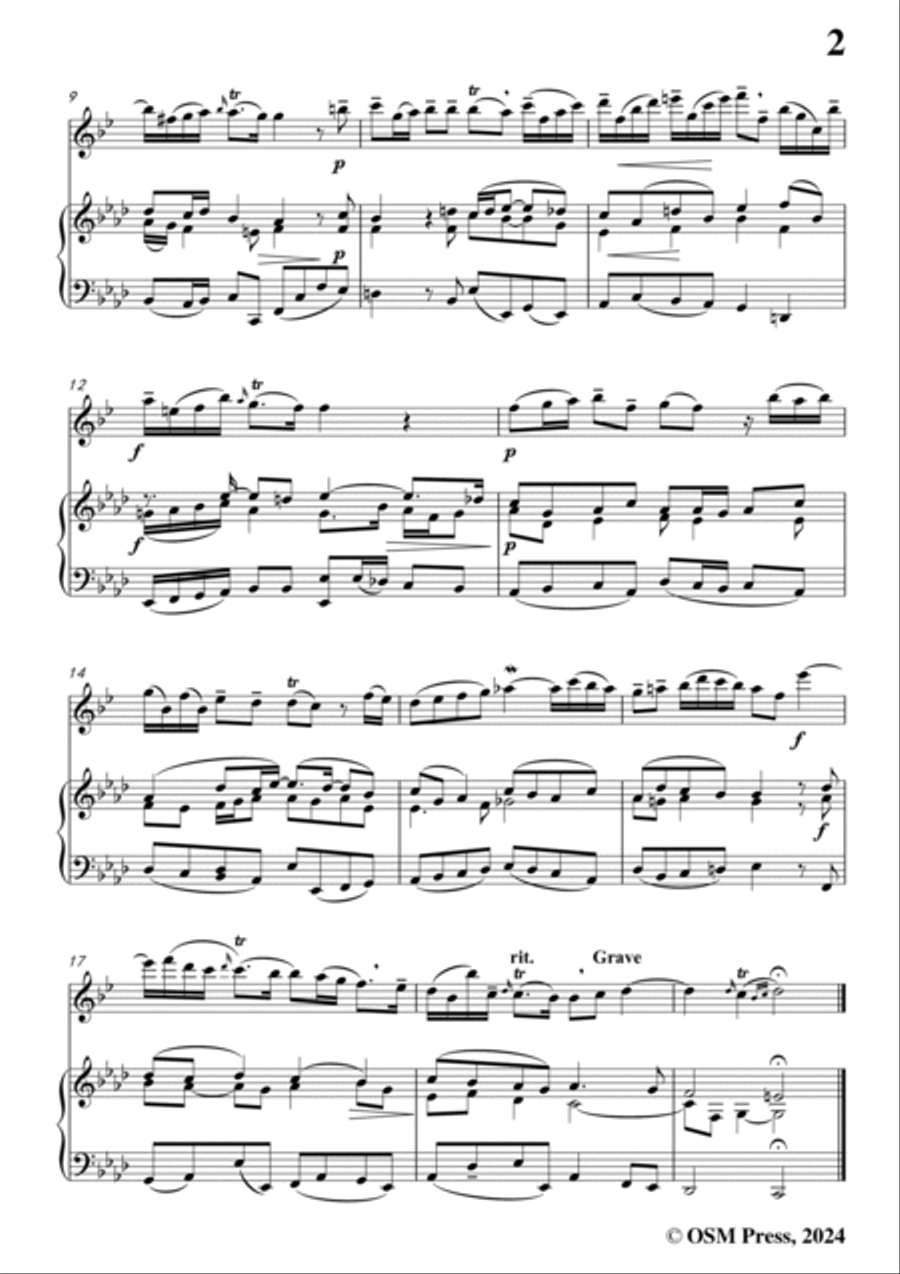 Handel-Sonata No.6,for Clarinet and Piano B-Flat Clarinet scores gallery preview page 3