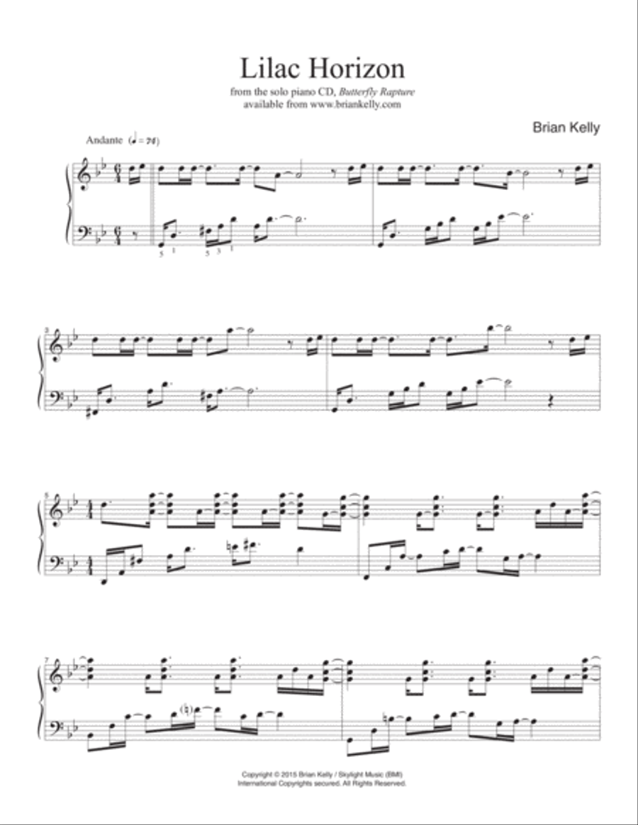Lilac Horizon Piano Solo scores gallery preview page 1