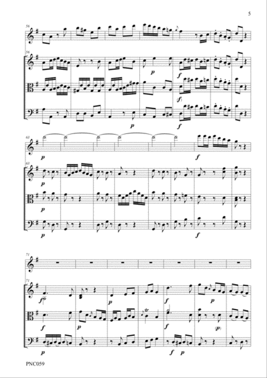 HAYDN QUARTETTO No. 2 in G MAJOR Hob II: G4 for flute & strings Small Ensemble scores gallery preview page 5
