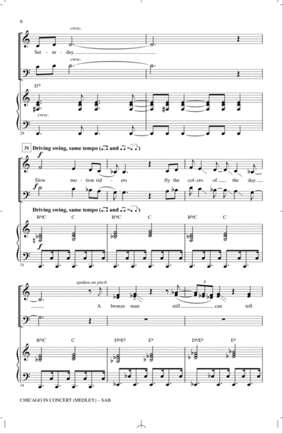 Chicago In Concert (Medley) 3-Part scores gallery preview page 5