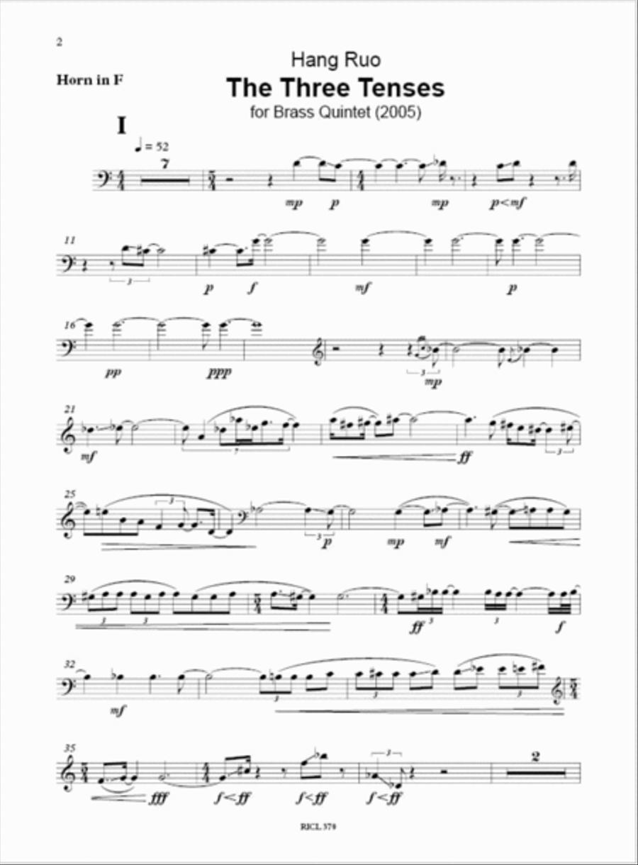 The Three Tenses Brass Quintet scores gallery preview page 5