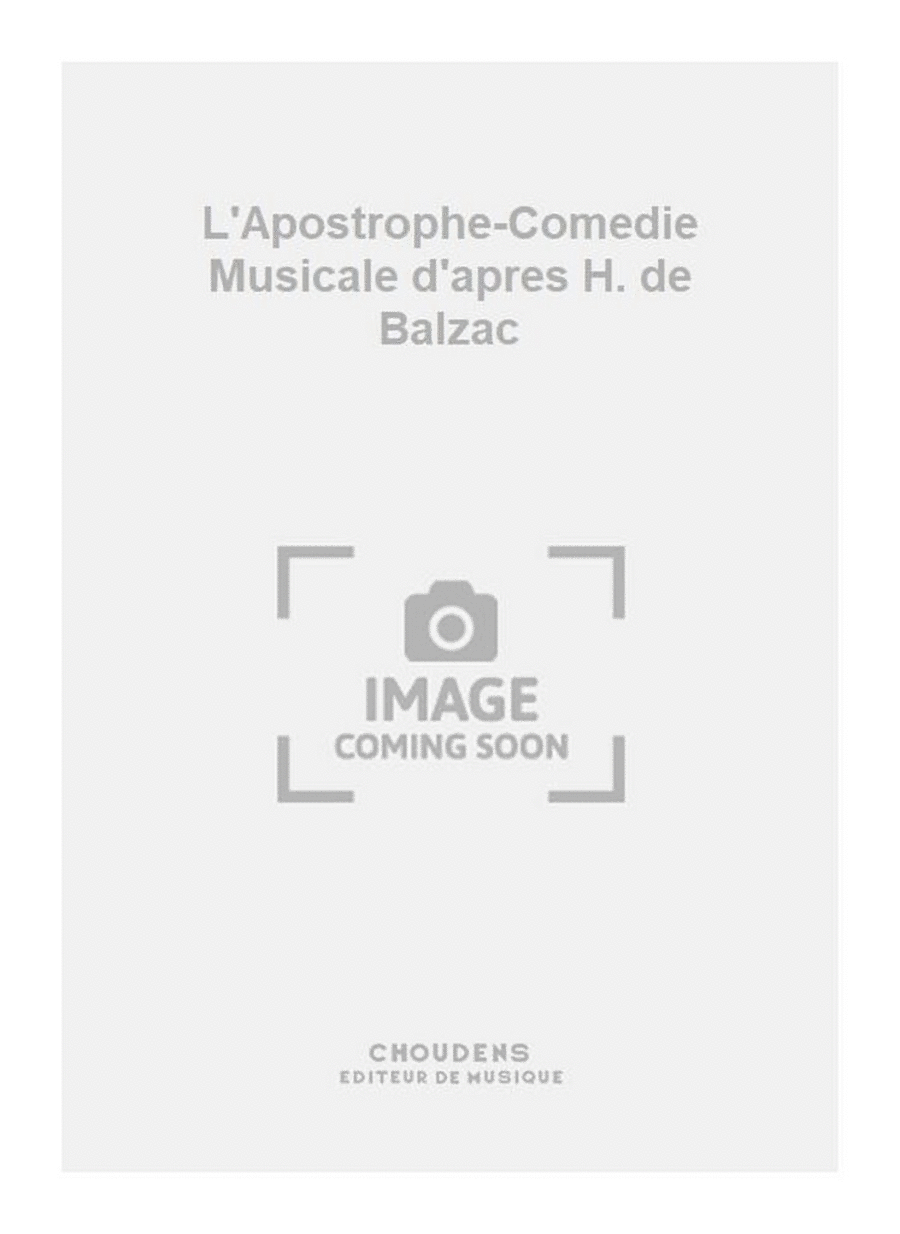 L'Apostrophe-Comedie Musicale d'apres H. de Balzac Saxophone Quartet scores gallery preview page 1