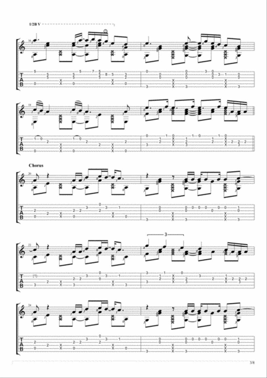Solo Solo Guitar Tablature scores gallery preview page 3