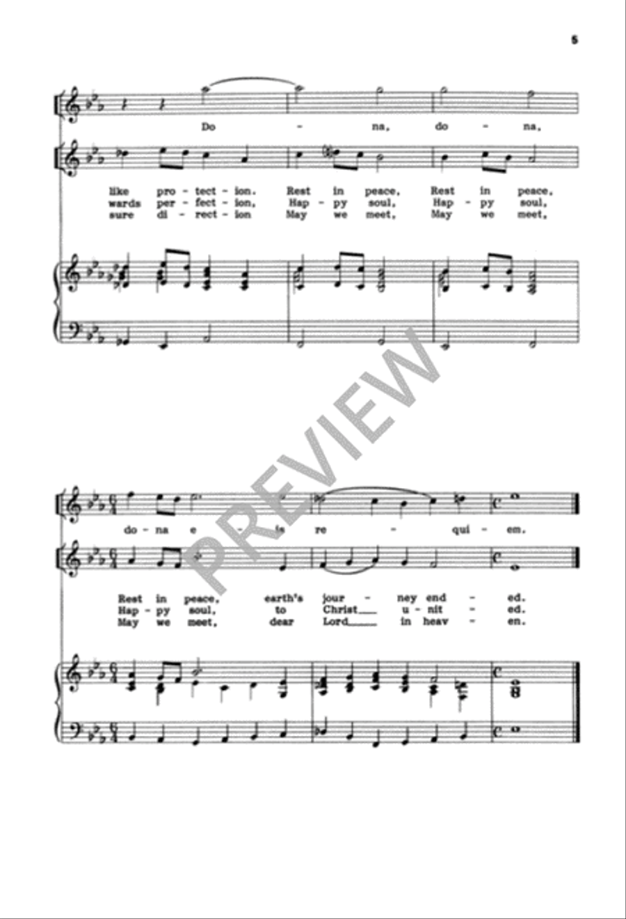A Song of Farewell: Rest in Peace 4-Part scores gallery preview page 6