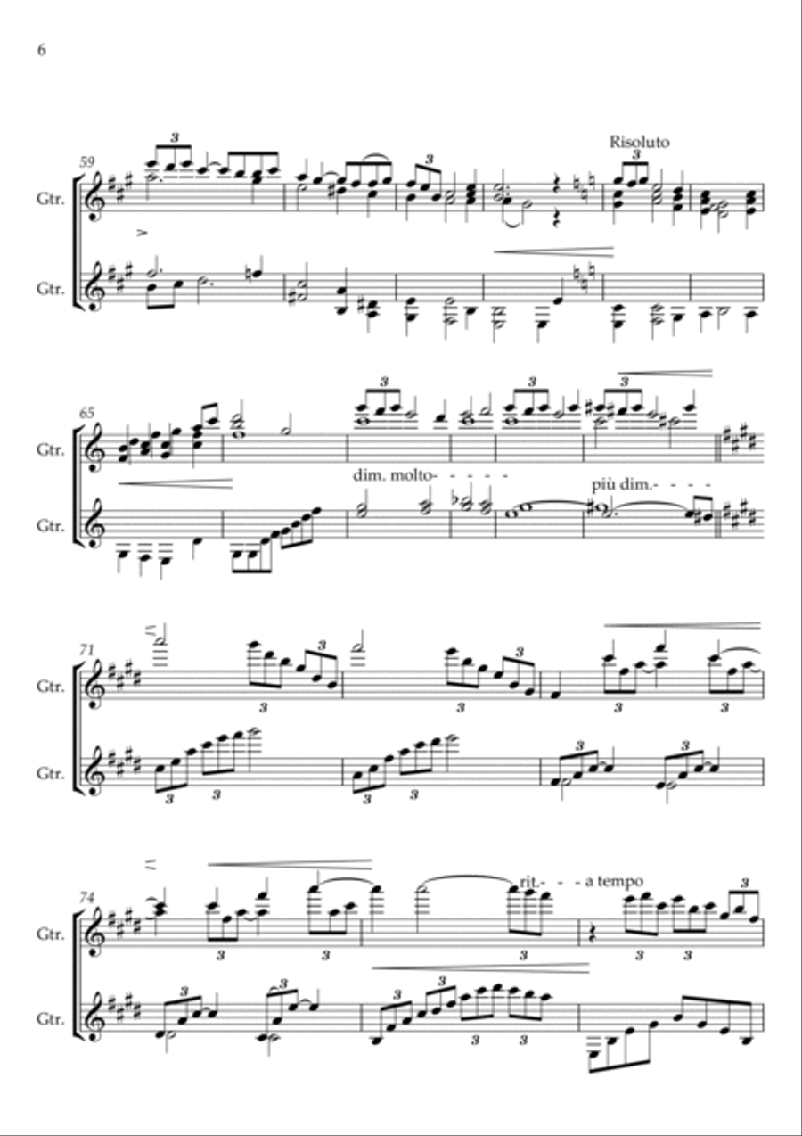 Premiere Arabesque (Guitar Duet) Guitar Ensemble scores gallery preview page 6