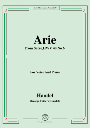 Book cover for Handel-Arie,from Serse HWV 40 No.6,for Voice&Piano