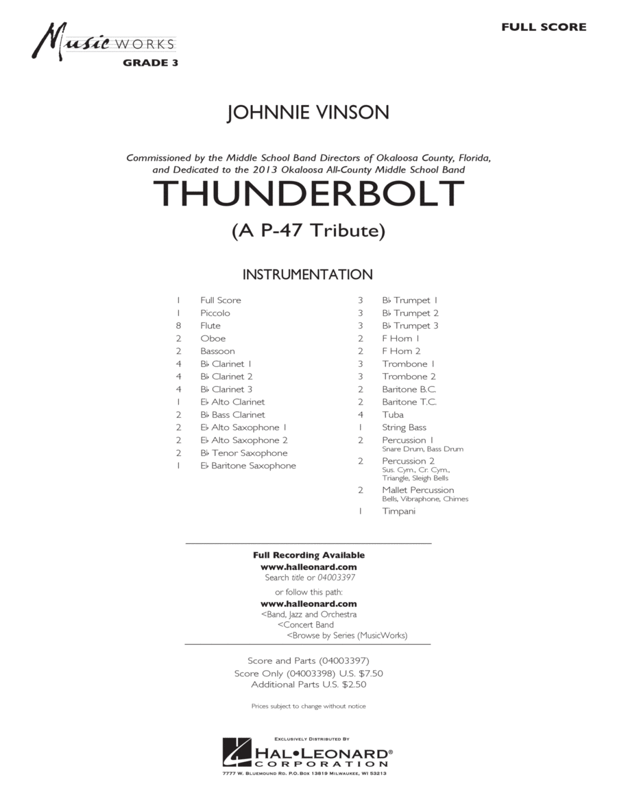 Thunderbolt (A P-47 Tribute) - Conductor Score (Full Score) Concert Band scores gallery preview page 1