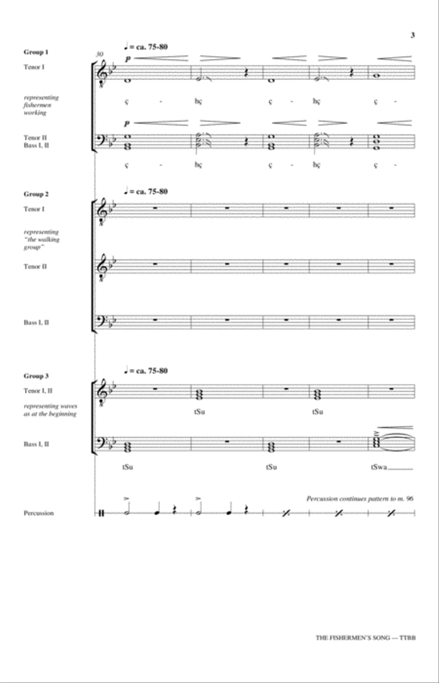 The Fishermen's Song TTBB scores gallery preview page 3