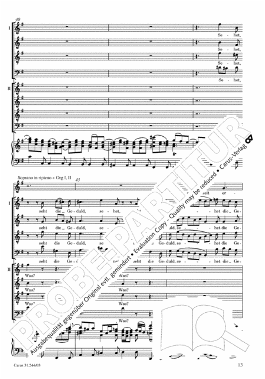 St. Matthew Passion (Matthaus-Passion) 4-Part scores gallery preview page 14
