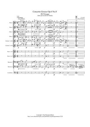 Book cover for Corelli: Concerto Grosso Op.6 No.8 (Christmas Concerto) Mvt.IV Vivace - symphonic wind