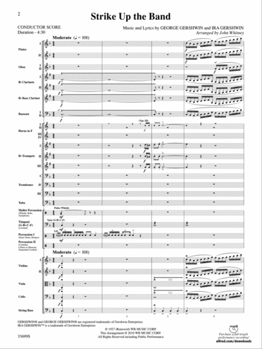 Strike Up the Band Full Orchestra scores gallery preview page 2