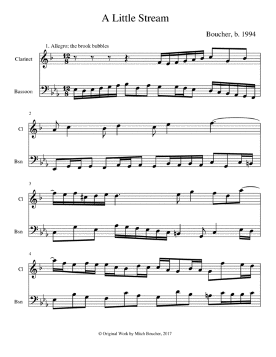 'A Little Stream' 'A Little Stream' Woodwind Duet scores gallery preview page 1