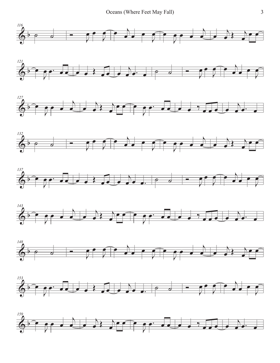 Oceans (Where Feet May Fail) Flute Solo scores gallery preview page 3