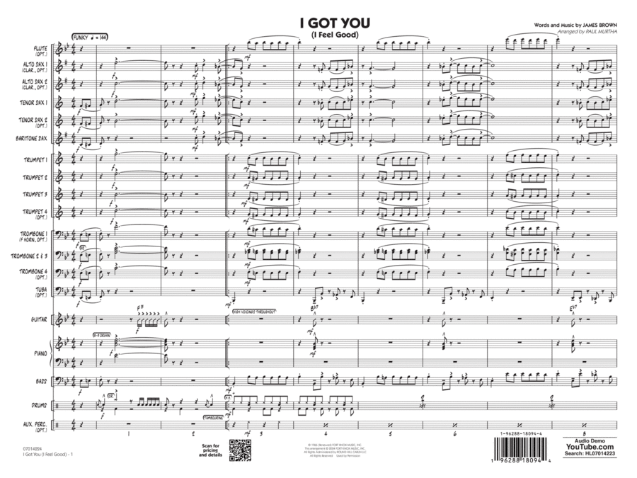 I Got You (I Feel Good) (arr. Paul Murtha) - Conductor Score (Full Score) Jazz Ensemble scores gallery preview page 1