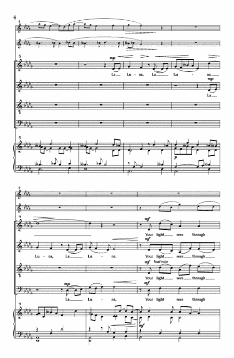 Song to the Moon (SATB divisi) Divisi scores gallery preview page 3