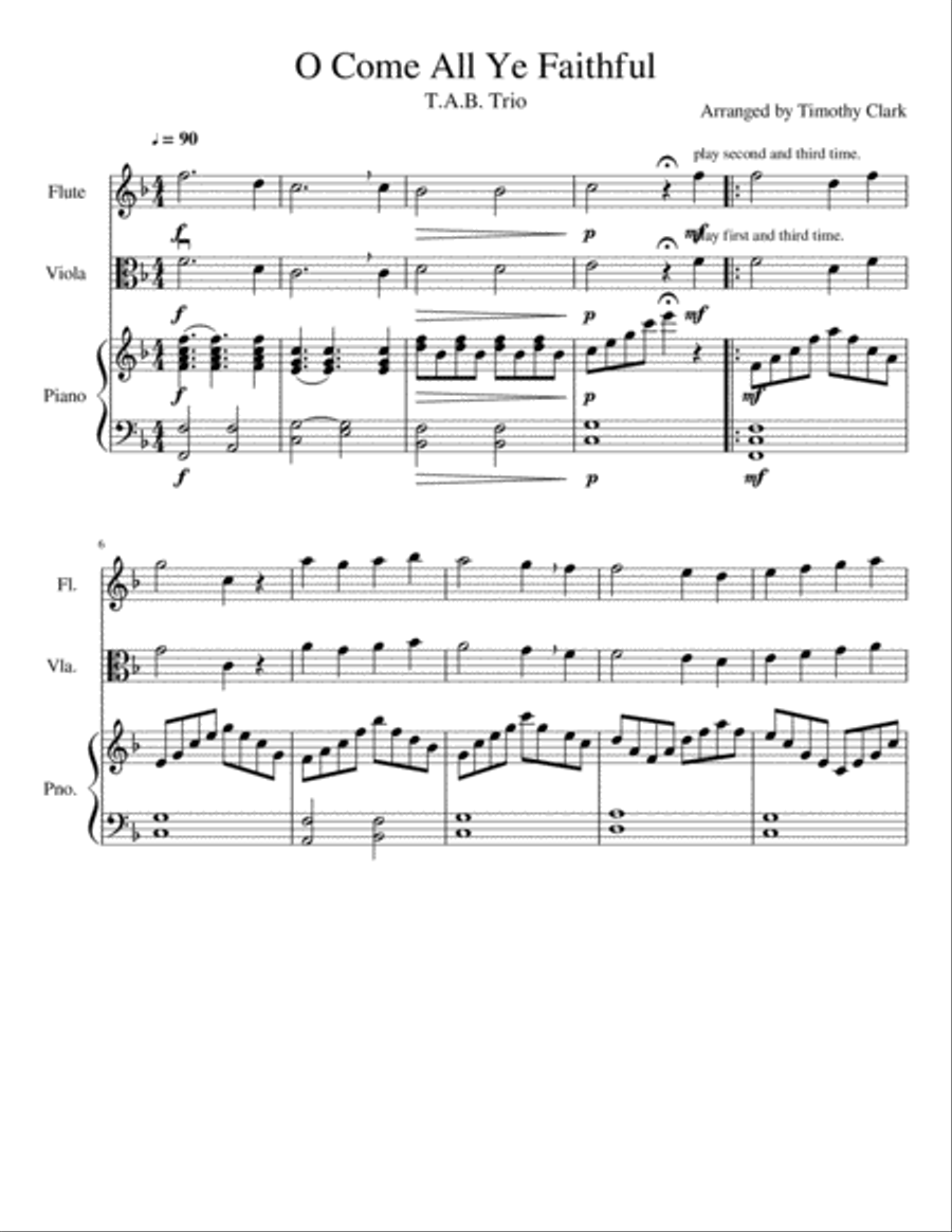 O Come All Ye Faithful O Come All Ye Faithful Small Ensemble scores gallery preview page 1