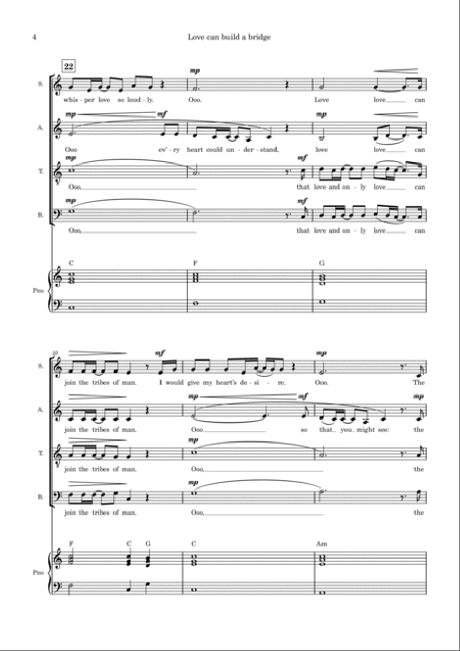 Love Can Build A Bridge 4-Part scores gallery preview page 4