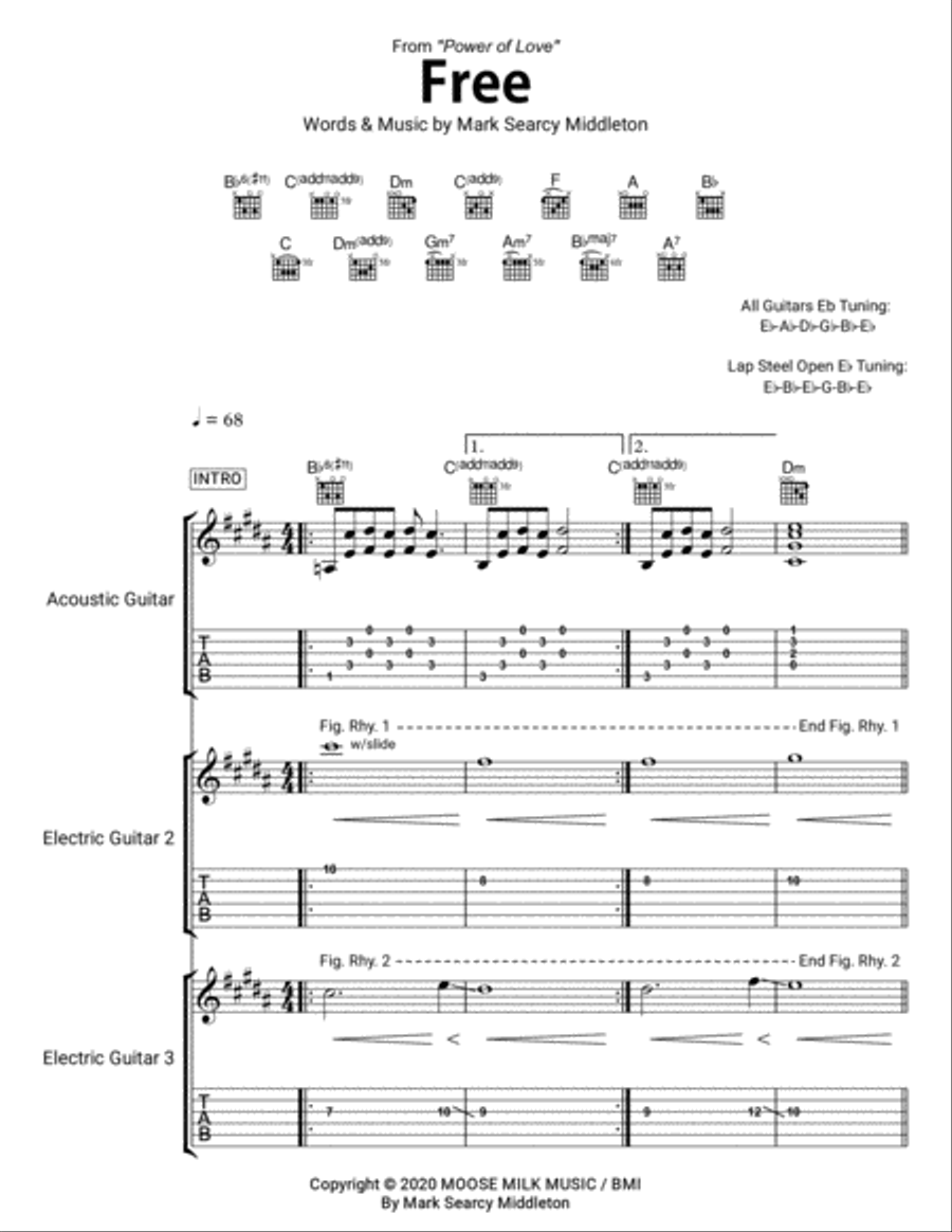 Free Electric Guitar scores gallery preview page 1