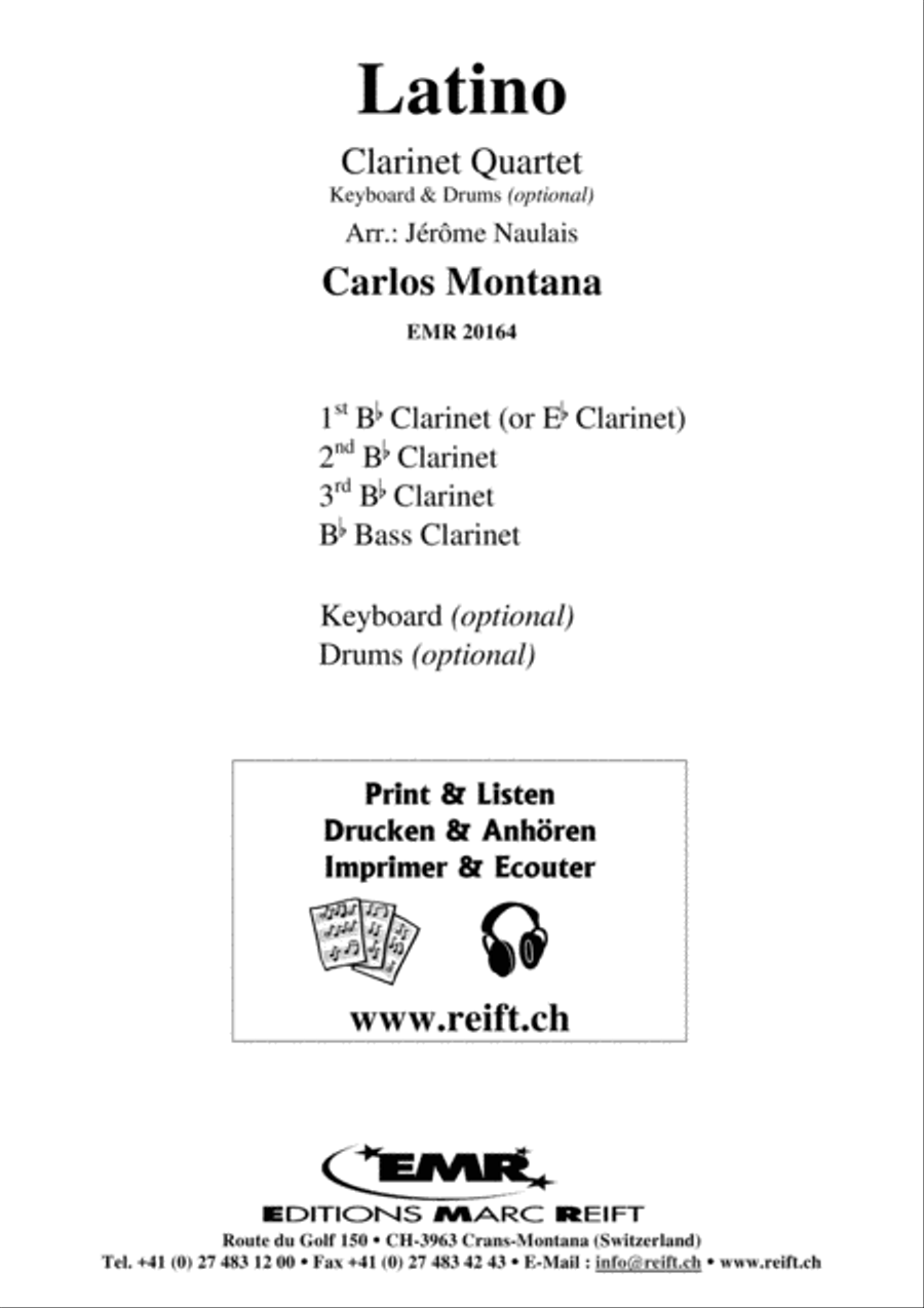 Latino Clarinet Quartet scores gallery preview page 2