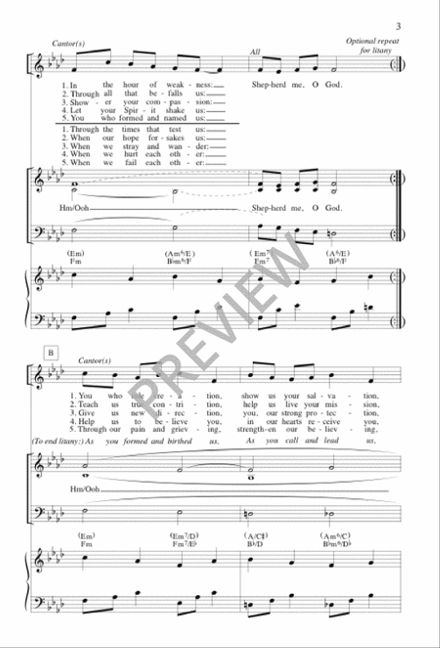 Shepherd Me, O God Shepherd Me, O God 4-Part scores gallery preview page 3