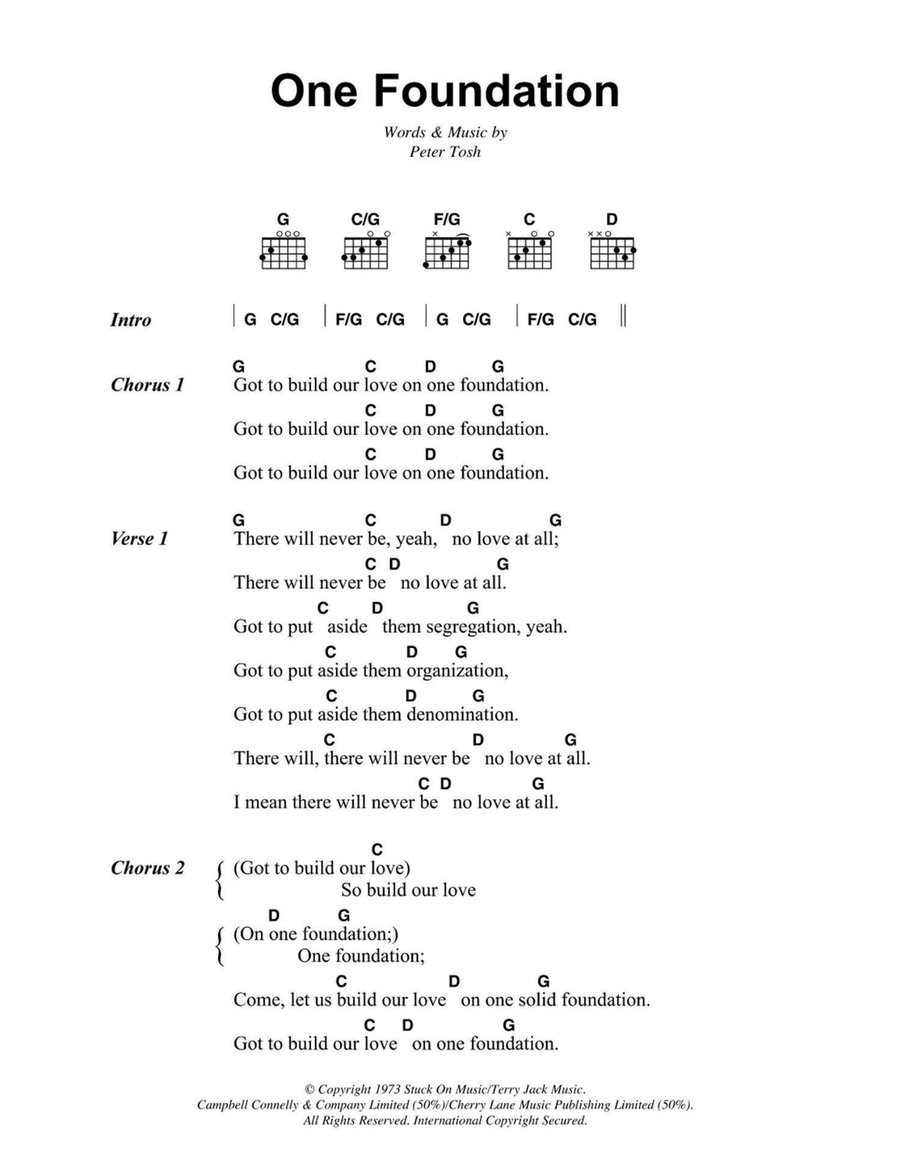 One Foundation Easy Guitar scores gallery preview page 1