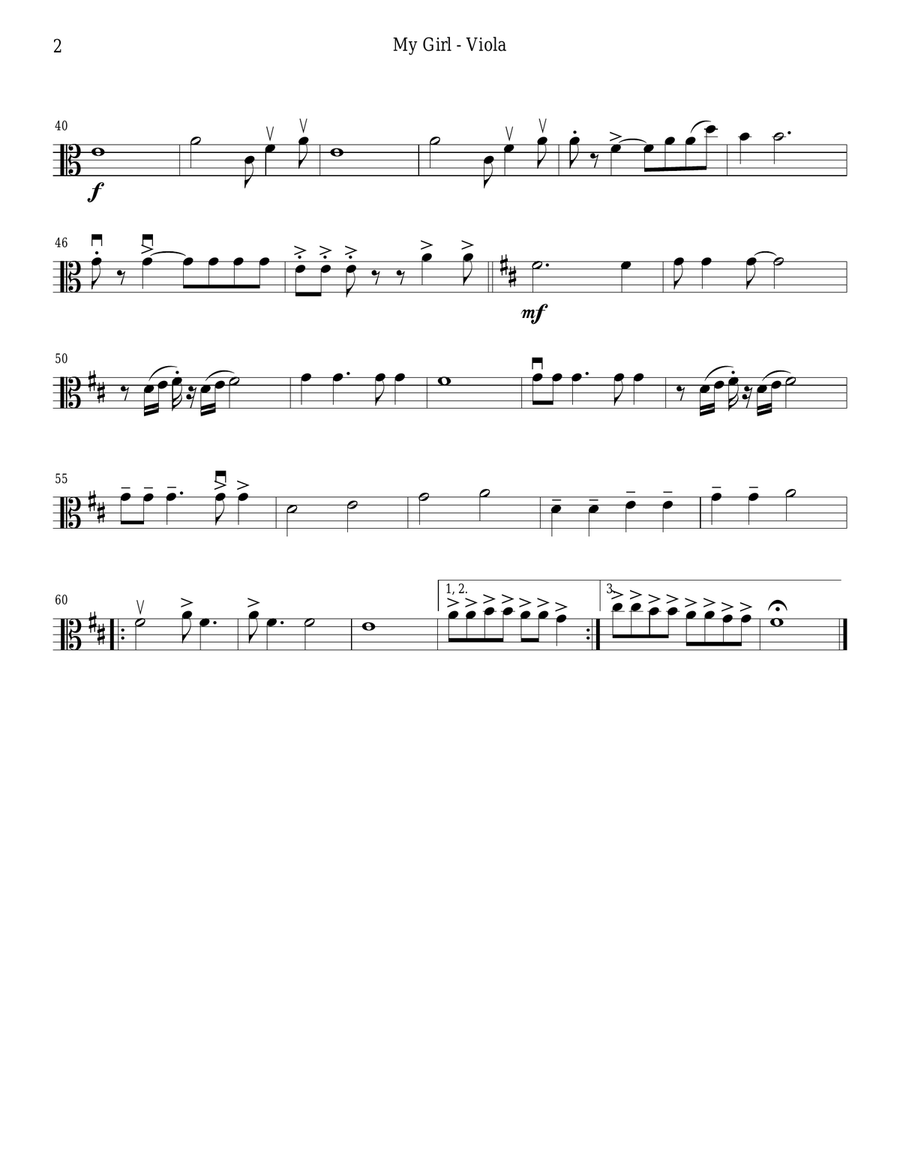 My Girl String Quartet scores gallery preview page 6