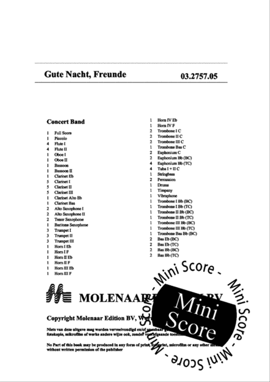 Gute Nacht Freunde Concert Band scores gallery preview page 4