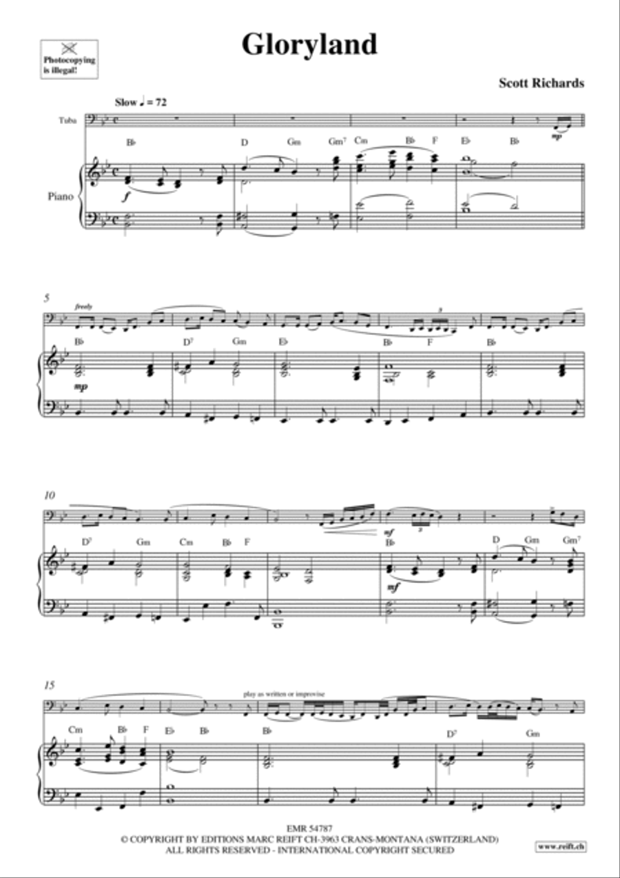 Gloryland Tuba scores gallery preview page 3