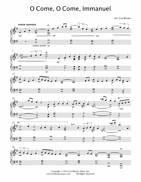 O Come, O Come Immanuel (Emmanuel) - a Contemporary Interpretation for Piano Solo image number null