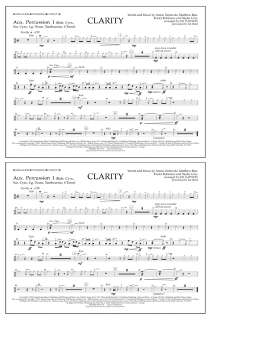 Clarity - Aux. Perc. 1 Clarity - Aux. Perc. 1 Marching Band scores gallery preview page 1