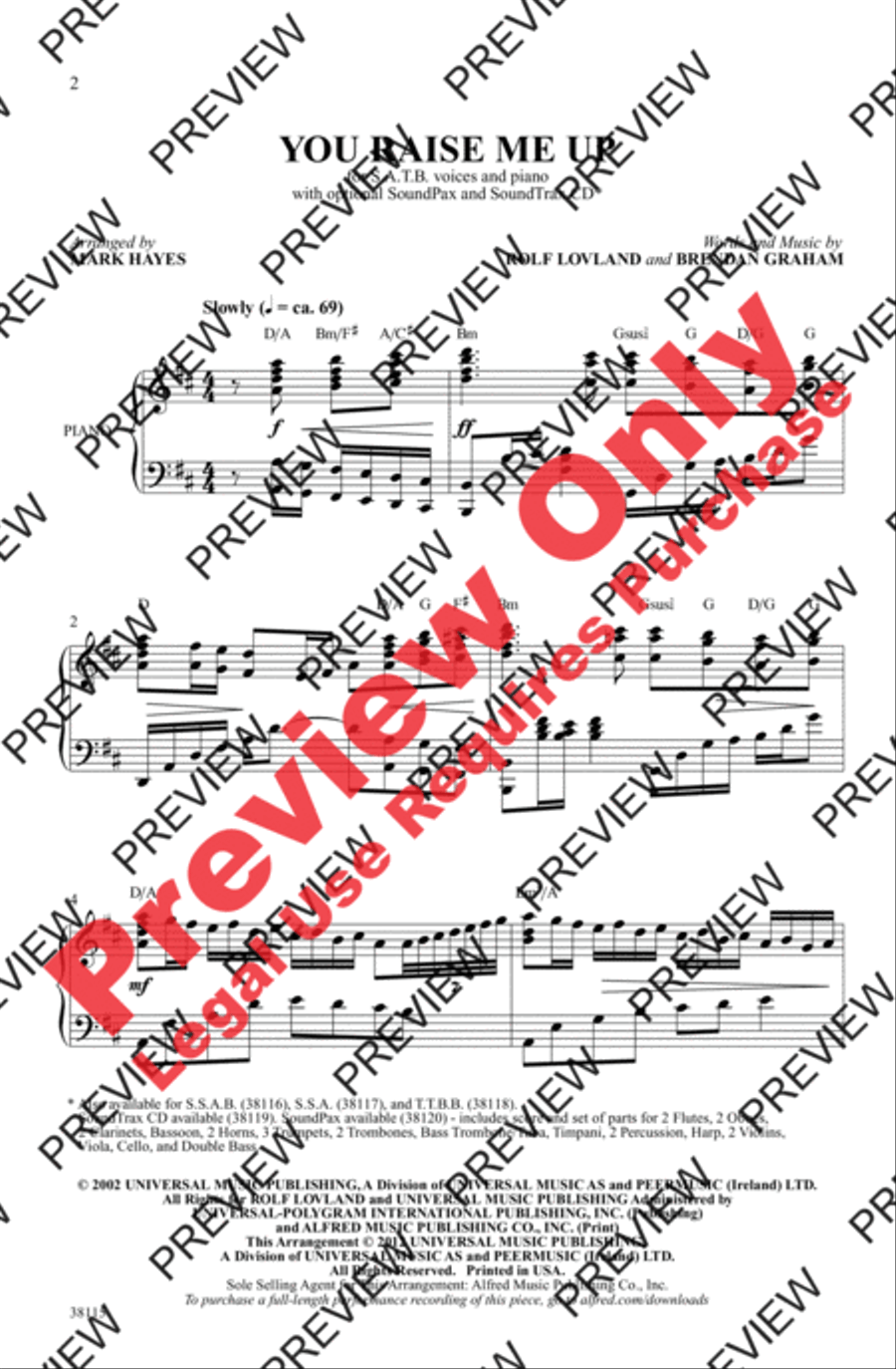 You Raise Me Up 4-Part scores gallery preview page 2