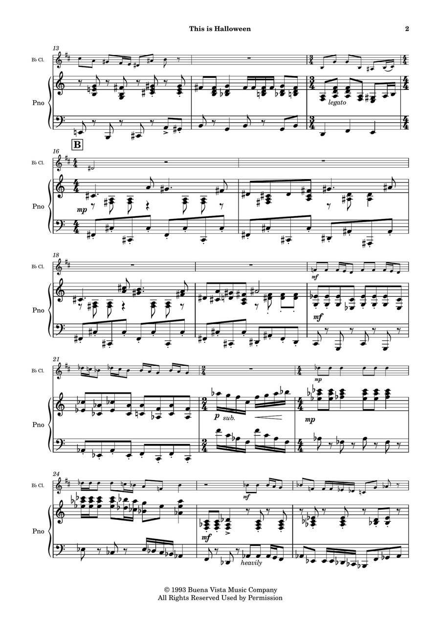 This Is Halloween B-Flat Clarinet scores gallery preview page 3