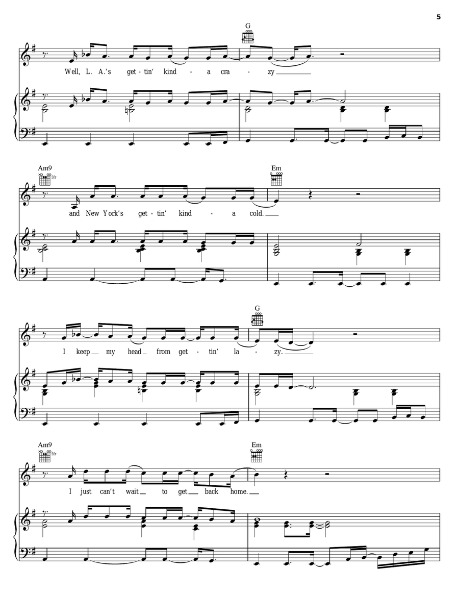 Landing In London Piano, Vocal, Guitar scores gallery preview page 5