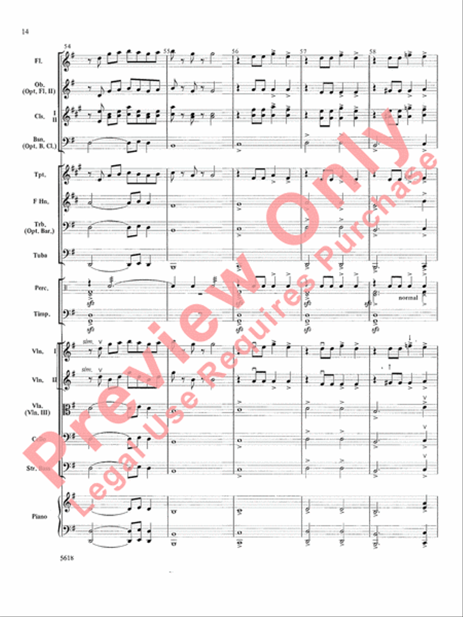 Santa at the Symphony (also playable by strings only) Full Orchestra scores gallery preview page 15