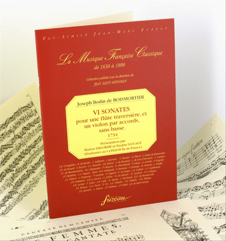 VI Sonatas for flute and a violin with chords, without bass. 1734 Flute scores gallery preview page 1