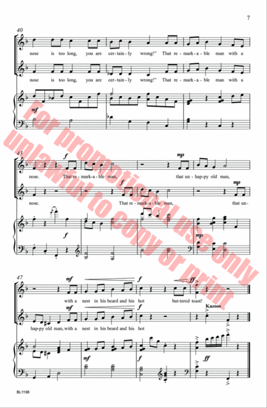 A Song of Nonsense Choir scores gallery preview page 7