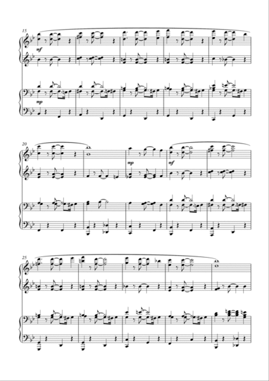 Little Town of Bethlehem Charleston, fun carol variations for Piano Duet by Simon Peberdy image number null