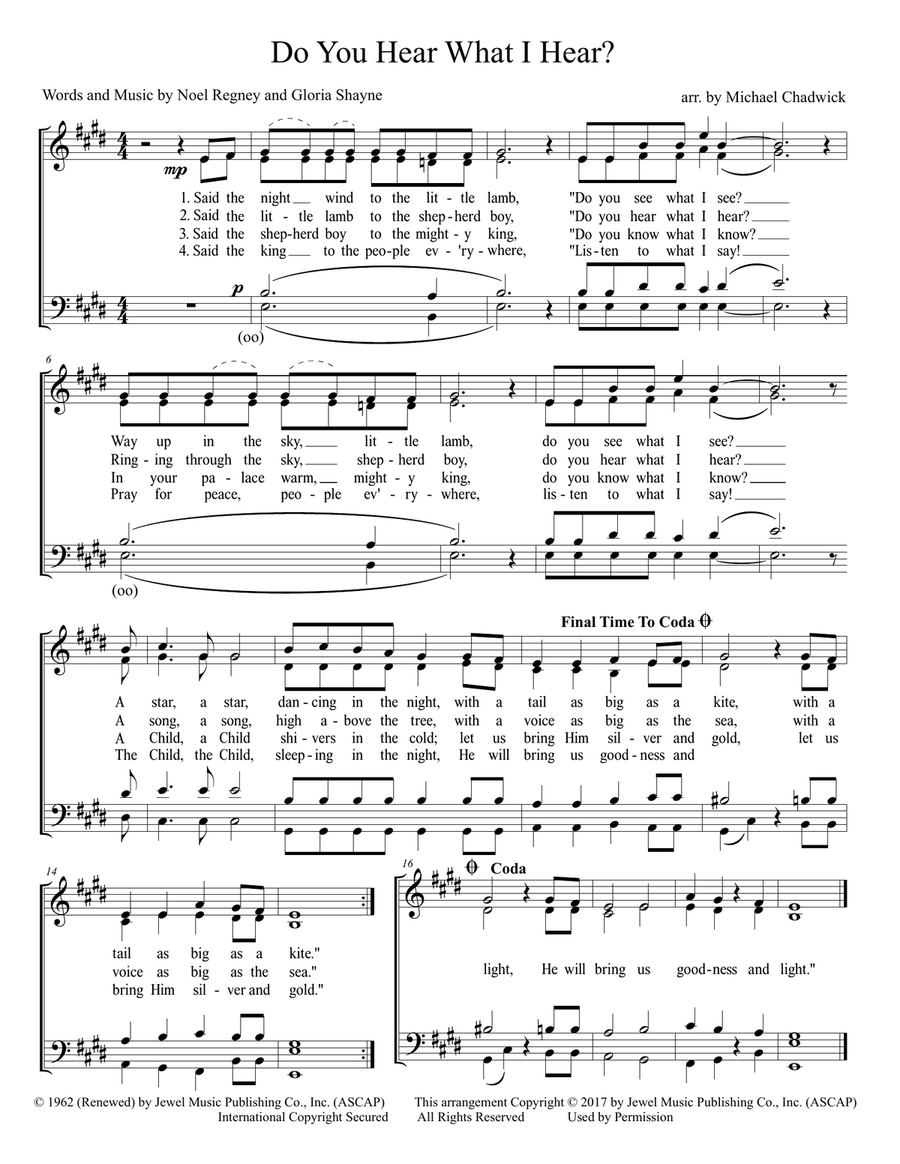 Do You Hear What I Hear 4-Part scores gallery preview page 2
