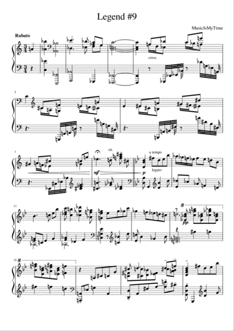 Legend #9 Legend #9 Piano Solo scores gallery preview page 1